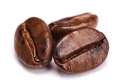 three coffee beans close up