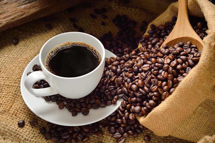 bag of roasted coffee beans