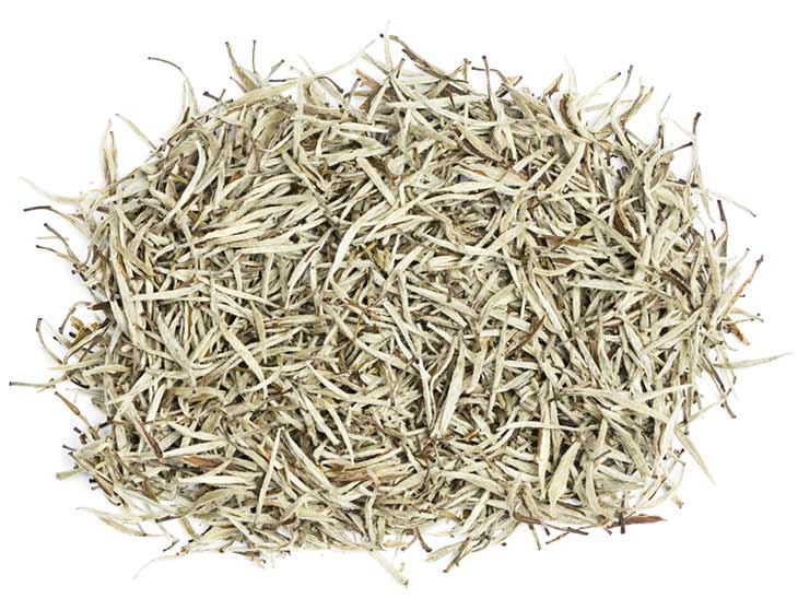 pile of white tea leaves