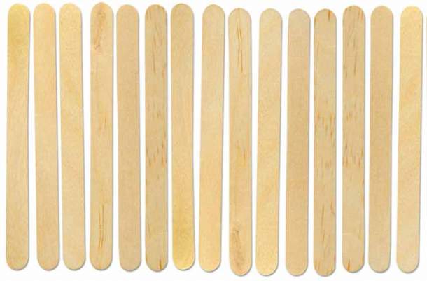 row of wooden stirrers