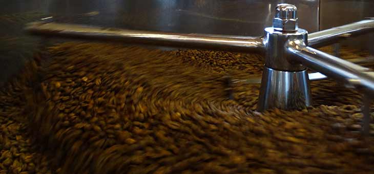 coffee roaster beans moving