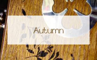 Autumn-Brown Wooden-Box-Leave-Engraving-Autumn-Leaf-Stencil-Coffee-Duster-Silver-Frame-Handles-Box-Pollards